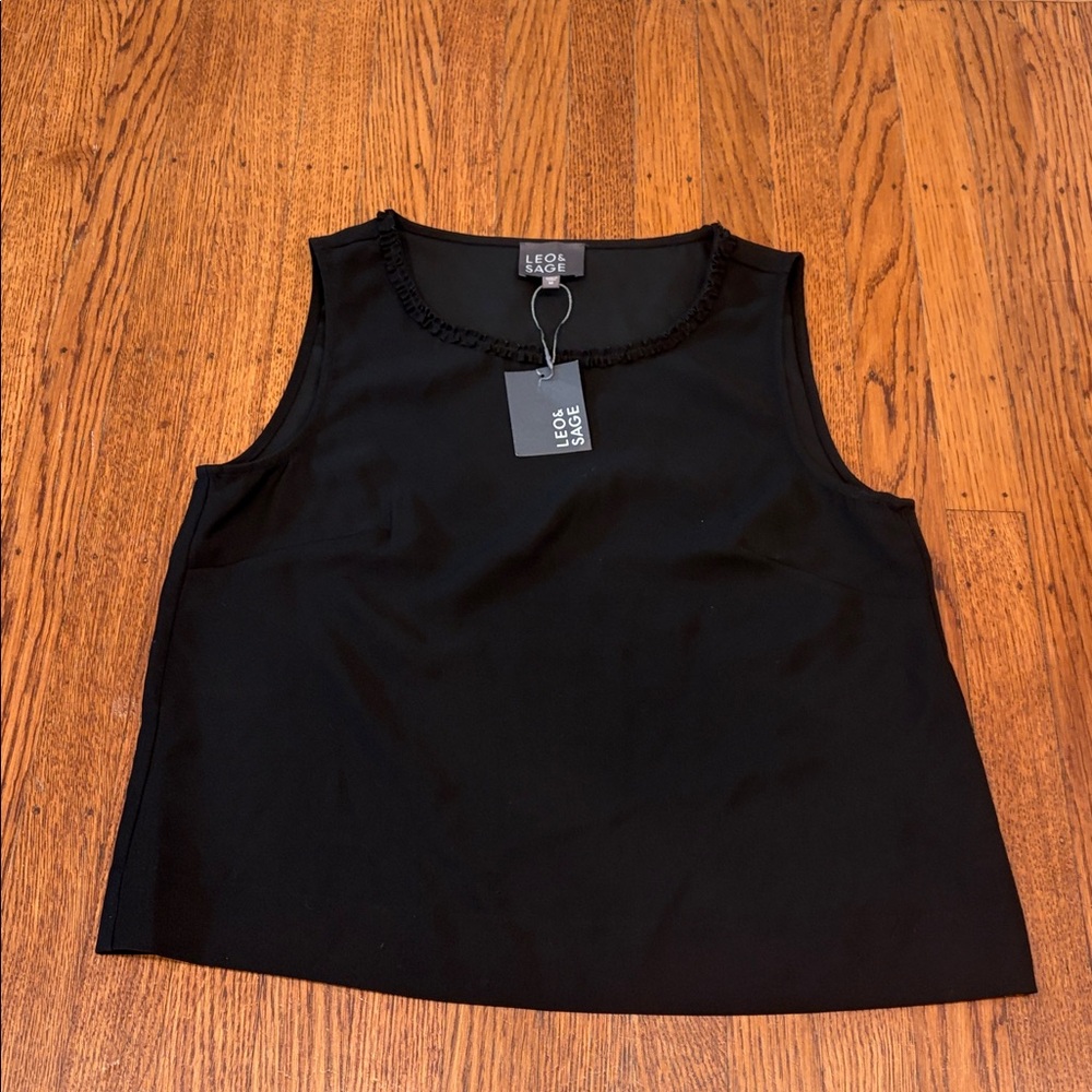 Leo & Sage Black Sleeveless Top Medium NWT minimalist‎ capsule